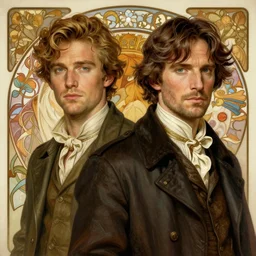a detailed matte portrait of jensen ackles holmes and jared padalecki as doctor watson, masterpiece, 8 k, art by alphonse mucha and greg rutkowski