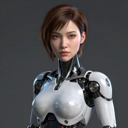 portrait of female android, unreal engine