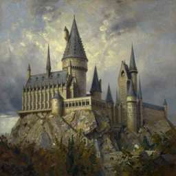 Hogwarts castle, oil-on-canvas by Ivan Aivazovsky