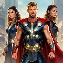 chris hemsworth thor from avengers artwork netflix by feng zhu, alena aenami artworks
