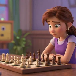 Anya Forger playing chess with Bimby Aquino