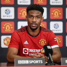 BBC Sports photography of a Manchester United press conference introducing their new signing Master Chief