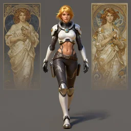portrait of a walking zarya from overwatch, intricate, highly detailed, ray tracing, digital painting, artstation, concept art, smooth, sharp focus, illustration, art by artgerm and greg rutkowski and alphonse mucha, 8 k