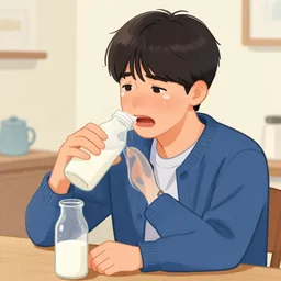 jaehyun finally getting the milk he was crying about back in the day, illustration, color restoration