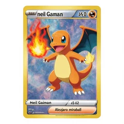 high intricate glimmering pokemon card!!!!! of one charmander!!!!!!! breathing fire!!!, neil gaiman!!, ( ( alejandro mirabal ) ), ( ( cory loftis ) ), patryk stefaniak, rebecca hu!!!!, ben mauro, logan preshaw!!!, trending on art