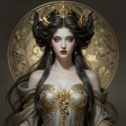 perfectly - centered - portrait - photograph of a sinister goddess, the perfect human female specimen, intricate, elegant, super highly detailed, professional digital painting, artstation, concept art, smooth, sharp focus, no blur, no dof, extreme illustration, unreal engine 5, 8 k, art by artgerm and greg rutkowski and alphonse mucha loish and wlop