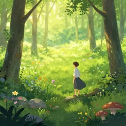 backlight!!!!! grass field wildflowers trees rock floor mushrooms game background median photoshop filter cutout vector behance hd by jesper ejsing, by rhads, makoto shinkai and lois van baarle, ilya kuvshinov, rossdraws, illustration, art by ilya kuvshinov and gustav klimt