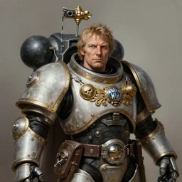 Tom Baker Doctor Who as Warhammer 40k Space Marine, portrait, fantasy, intricate, elegant, highly detailed, digital painting, artstation, concept art, smooth, sharp focus, illustration, art by artgerm and greg rutkowski and alphonse mucha