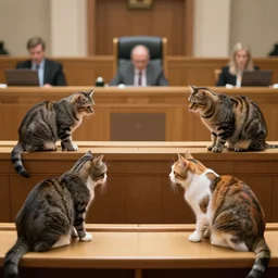 cats debating in a parliament