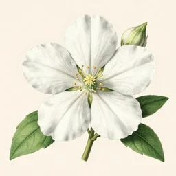 botanical illustration of a white flower, by maria sibylla merian