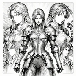 Gloomhaven symmetrical portrait of female paladin, pen and ink, black and white, intricate line drawing in style by John Harris, Emil Melmoth, Craig Mullins, yoji shinkawa , artstation, moebius comic, Marc Simonetti, Ian McQue, Kentaro Miura, hyper detailed, cinematic, digital painting, high details, 8k, hyperrealistic, artstation, cinematic, no blur