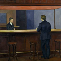 bar scene by edward hopper