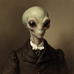 a portrait of alien from the victorian era