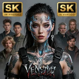 key art of portrait of a girl covered with tattoos wearing tactical gear, intricate lights, high detailed face, bio luminescent, plasma, by ruan jia and artgerm and range murata and wlop and ross tran and william - adolphe bouguereau and beeple. fantasy illustration. award winning, artstation, venomized, realistic, hyperdetailed, 8 k resolution