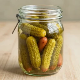 a jar of pickles but the pickles are tiny hotdogs