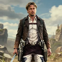 brad pitt attack on titan style