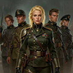 portrait of blonde woman medic, epic, tragic, military art, fantasy, dieselpunk, hd shot, digital portrait, beautiful, artstation, comic style, by artgerm, guy denning, jakub rozalski, magali villeneuve and charlie bowater
