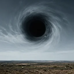 a blackhole on the sky above a landscape -9