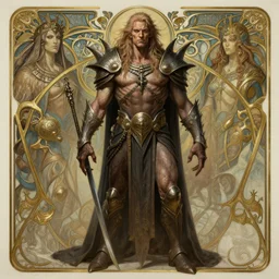 a detailed full body portrait of robert englund as khelkonul, by greg rutkowski and justin gerard, digital art, monstrous, art nouveau, baroque style, realistic painting, very detailed, fantasy, dnd, character design, trending on artstation