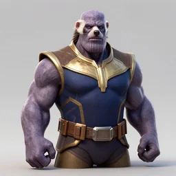 A ferret as Thanos, digital art, detailed