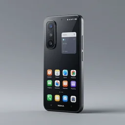 3 d render product mock of a nokia phone mixed with a samsung fold, smart phone product mock, vibrant case
