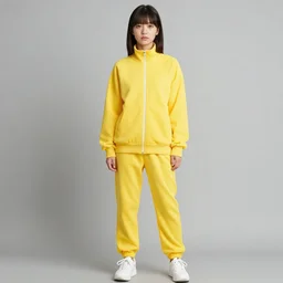 mayoi hachikuji in a yellow tracksuit