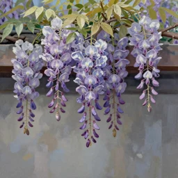 a painting of wisteria flowers by v-ray enigne.