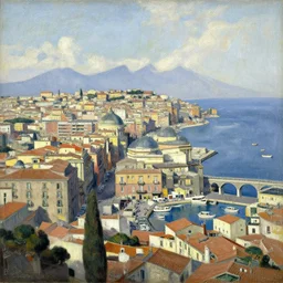 the city of present - day naples, italy by georges badin