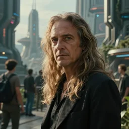VFX movie portrait of daily life in a futuristic itopian cyberpunk interstellar lush city of abundance Emmanuel Lubezki
