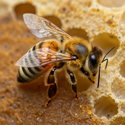 macro photo of a bee hive
