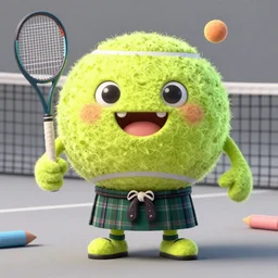 highly detailed vfx portrait of a character of a tennis ball monster wearing scottish kilt stephen bliss, chalk, unrealengine, greg rutkowski, loish, rhads, beeple, chalk, makoto shinkai and lois van baarle, ilya kuvshinov, rossdraws, tom bagshaw, basil gogos