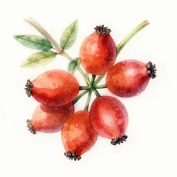 watercolor rosehips