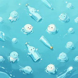 pattern of cartoony water, ghibli
