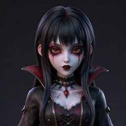 girl, hiroyuki takahashi style, horror style, vampire style, 3 d perfect render style, 3 d perfect render style