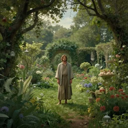 chief keef in the garden of eden, landscape painting, beautiful, cinematic, wide shot
