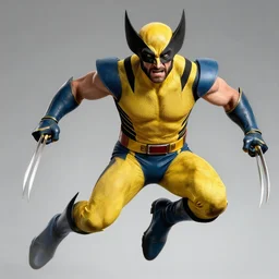 Karl Urban as a jumping Wolverine with claws, super-realistic, high quality, detailed, photorealistic, high rendering