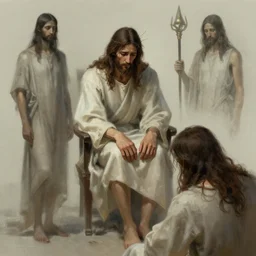 concept art of depressed jesus from gods perspective