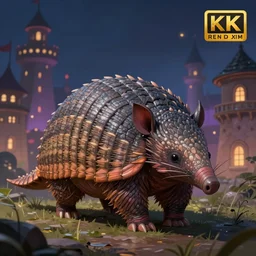 portrait of a armadillo in a magical armadillo city, highly detailed, digital painting, artstation, night scene, wlop concept art, smooth, sharp focus, illustration, art by dreadjim, craig mullins and greg rutkowski, 8 k