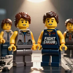 a movie still from the lego version of fight club, move still, cinematic, dramatic, David fincher