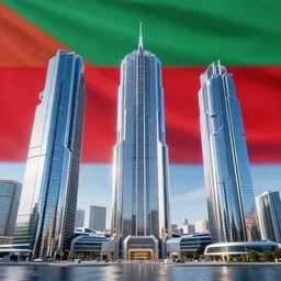 futuristic buildings, in liberland, flag of liberland