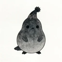 watercolor cute soot sprite in the style of color gradient and Jean Giraud and Studio Ghibli