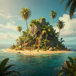 tropical island in mad max, no water, desolation, hyperdetailed, artstation, cgsociety, 8 k
