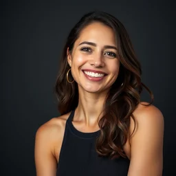 beautiful studio portrait photograph of a happy person