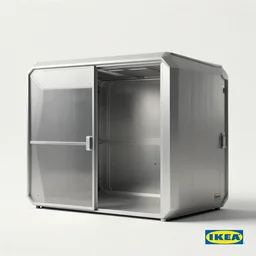 IKEA catalogue photo of a cyberpunk shed, by Gustav Dore
