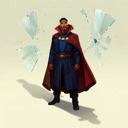 tupac shakur as doctor strange, long shadow, light colors, by greg rutkowski, multiple dimensions, shattered glass, refractions, highly detailed, environmental light, cinematic by francis tnehunreal, octane render, nvidia, concept art, close up