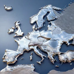 europe, 8 k uhd, unreal engine, reflected chrome, octane render in the artstyle of greg rutkowski
