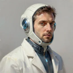 concept art of scifi elite scientist by jama jurabaev, portrait, extremely detailed, studio light, trending on artstation, high quality, brush stroke