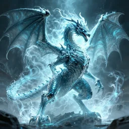 A monstrous dragon entirely made of void energy