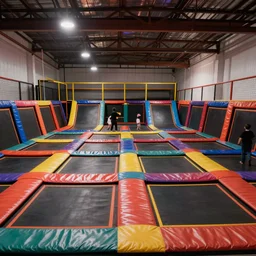 colorful vibrant nostalgic trampoline park infinite endless trampoline park
