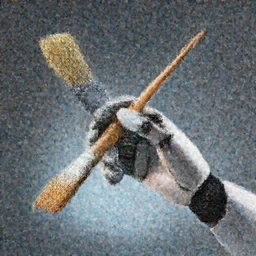 a robot hand holding a paintbrush, cinematic, studio lighting, 4k, hyper detailed, realistic
